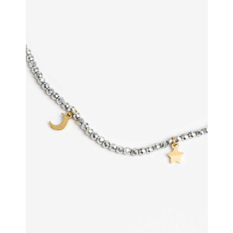 Collar De Acero Con Canutillos Dorado