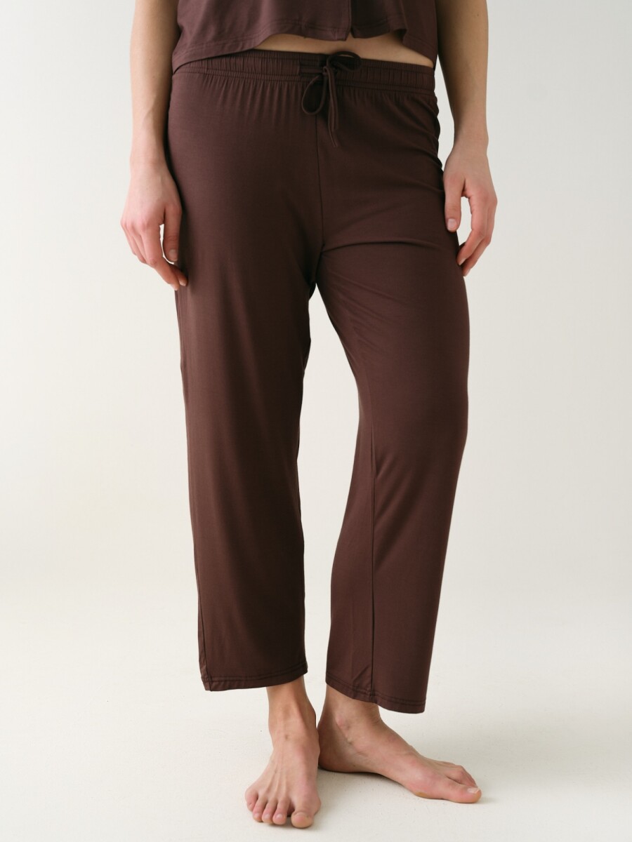 Pantalón Recto Viscosa - Marron 