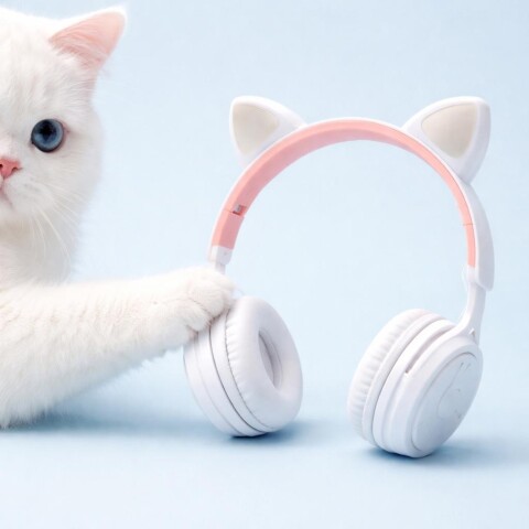AURICULARES INALÁMBRICOS FASHION CON OREJAS DE GATO – BLANCO AURICULARES INALÁMBRICOS FASHION CON OREJAS DE GATO – BLANCO