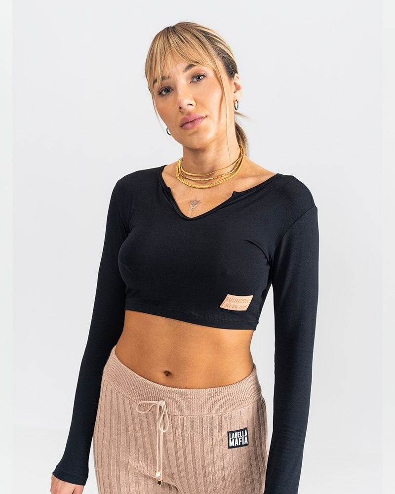 Remera Top Color Negro Lbm U