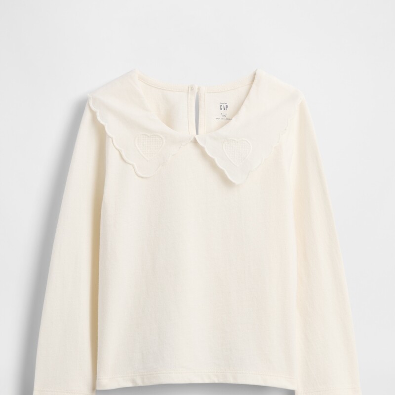 K2W HEART COLLAR TOP IVORY FROST