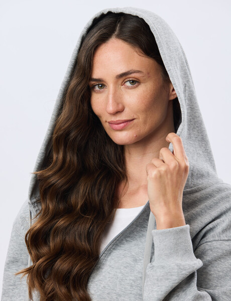 CAMPERA DE ALGODÓN CON CAPUCHA Gris Claro