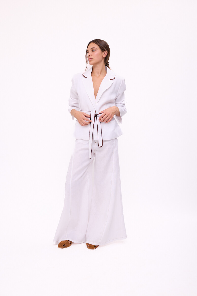 PANTALON WIDE XL LINEN SS26 Blanco