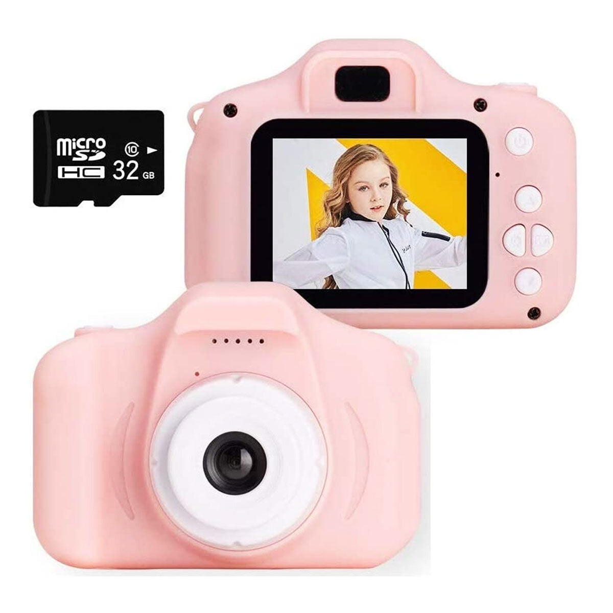 Mini Camara Digital HD Infantil C/Juegos Memoria 32gb - Rosa 