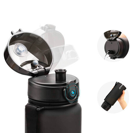 Botella Agua Deportiva Uzspace 1lt Caramañola Sin Bpa Negra