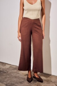 Pantalón Con Lino Cafe