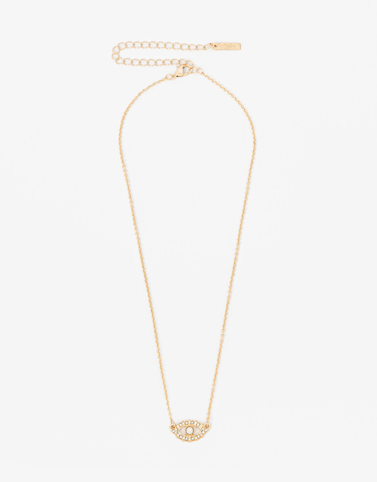 Cadena Corta con Dije Lucky charm Cadena Con Dije Ojito Strass - Dorado