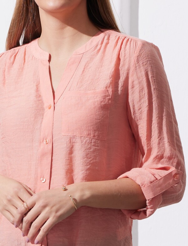 Blusa Nudo Botones CORAL