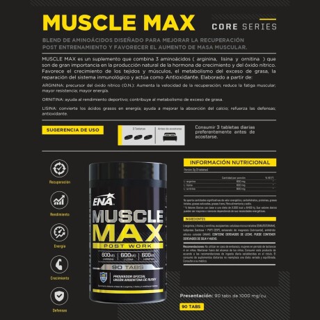 ¡OFERTA IMPERDIBLE! Muscle Max 90 Ct ENA ¡OFERTA IMPERDIBLE! Muscle Max 90 Ct ENA