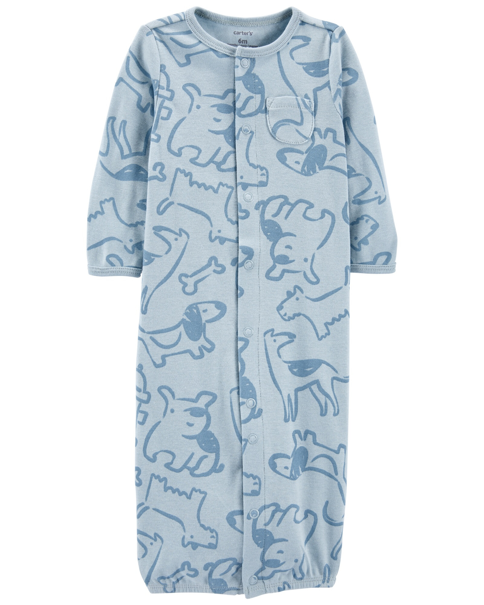 Pijama convertidor de algodón con medias y gorro, diseño perros Sin color