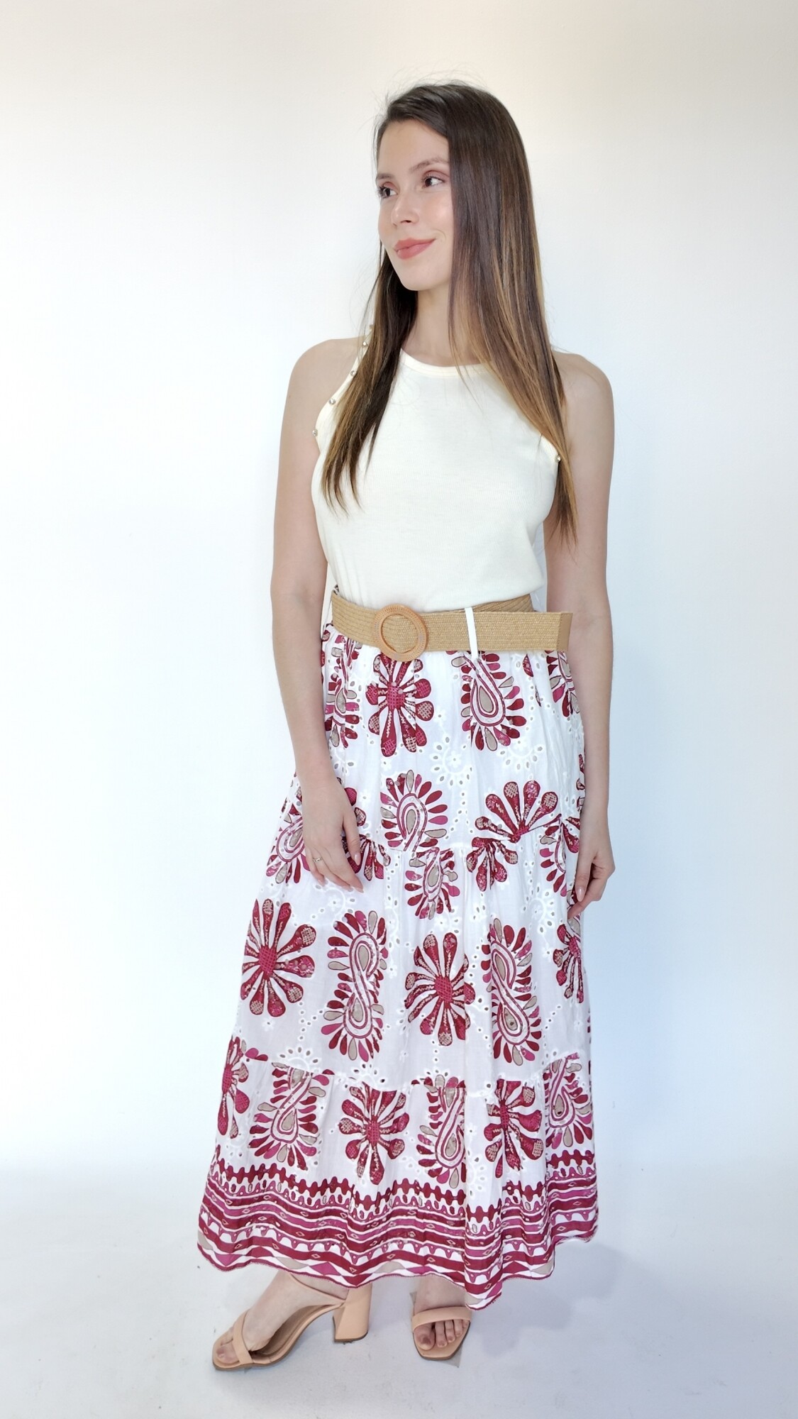 Falda Vanyr Estampado bordó