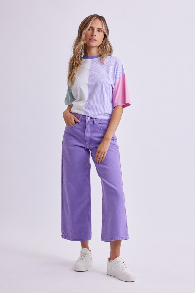 Pantalón jean culotte - Violeta 