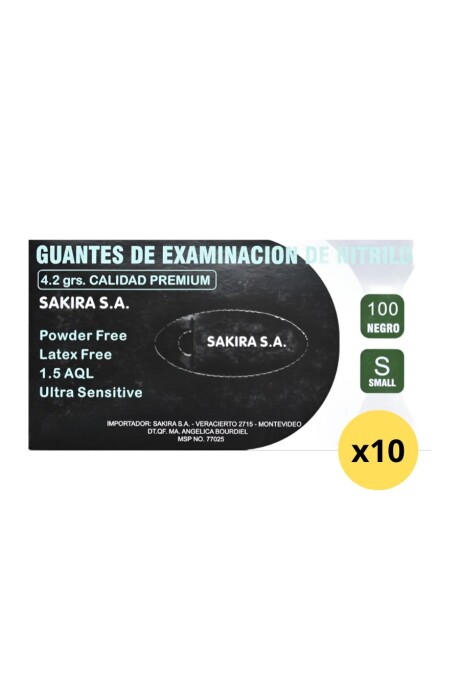 Guantes de nitrilo Sakira 4.2 grs (premium) x 100 unidades OFERTA CAJA CERRADA X 10 Negro