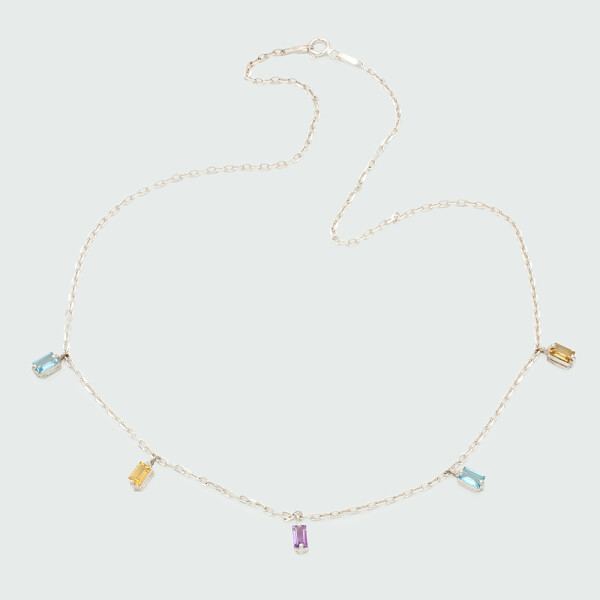 Cadena MOON baguette en plata 925 con piedras semipreciosas Cadena MOON baguette en plata 925 con piedras semipreciosas