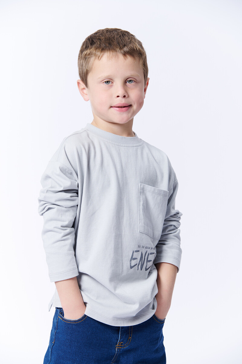 Remera Manga larga Rayado Energy Gris