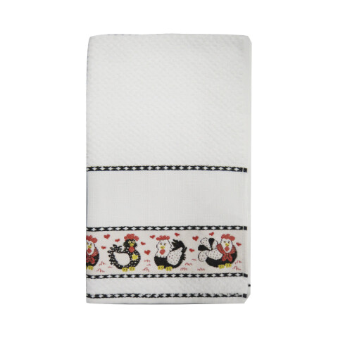 Repasador Jacquard para Bordar Dohler 45 cm x 70 cm Gallinas