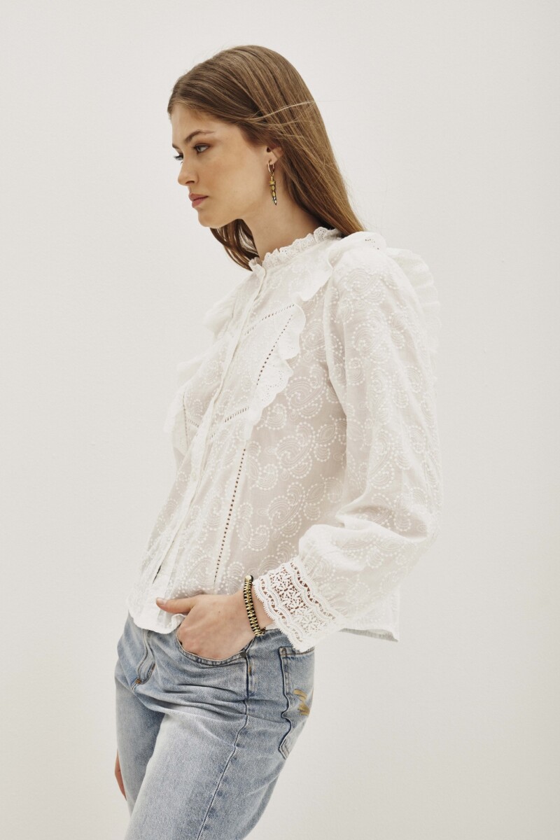 Camisa Sophie Frills Blanco
