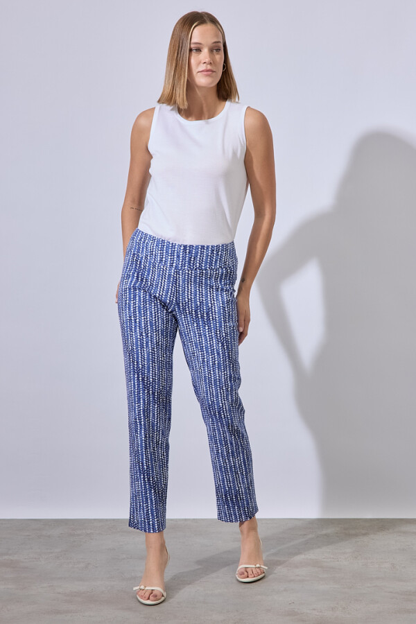 Pantalon Printed AZUL/BLANCO