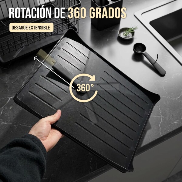 Escurridor Seca Platos Vajilla 2 Niveles Con Bandeja Drenaje Agua Cocina Imback Color Negro Escurridor Seca Platos Vajilla 2 Niveles Con Bandeja Drenaje Agua Cocina Imback Color Negro