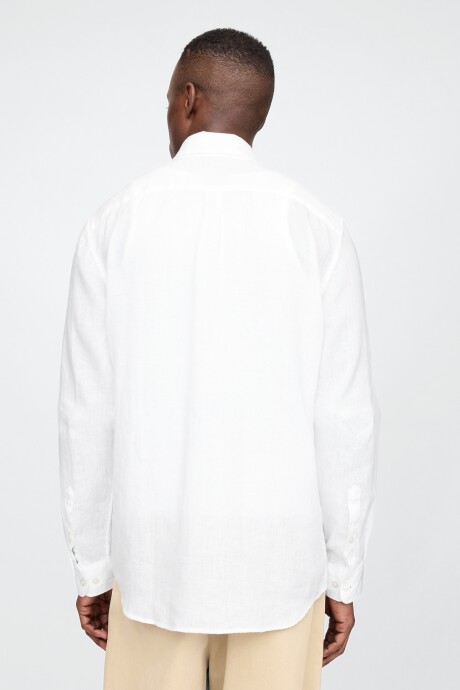 Camisa De Lino Hombre Optic White V6