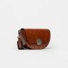Bandolera The Circle En Cuero Grabado Croco Cuoio