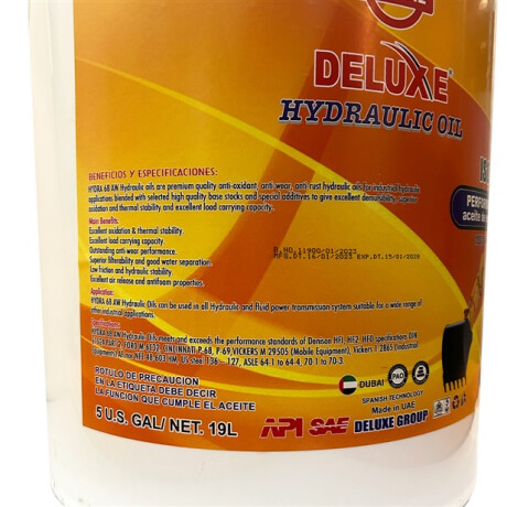 LUBRICANTE HIDRAULICOS - HIDRAULICO ISO 68 DELUXE BALDE 19 LTS. DELUXE LUBRICANTE HIDRAULICOS - HIDRAULICO ISO 68 DELUXE BALDE 19 LTS. DELUXE