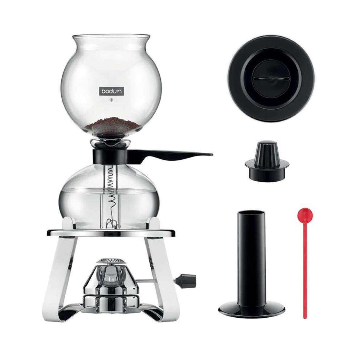 Cafetera 1Lt 8 Tazas Pebo Vacuum C Quemador - Ac/ Negro 