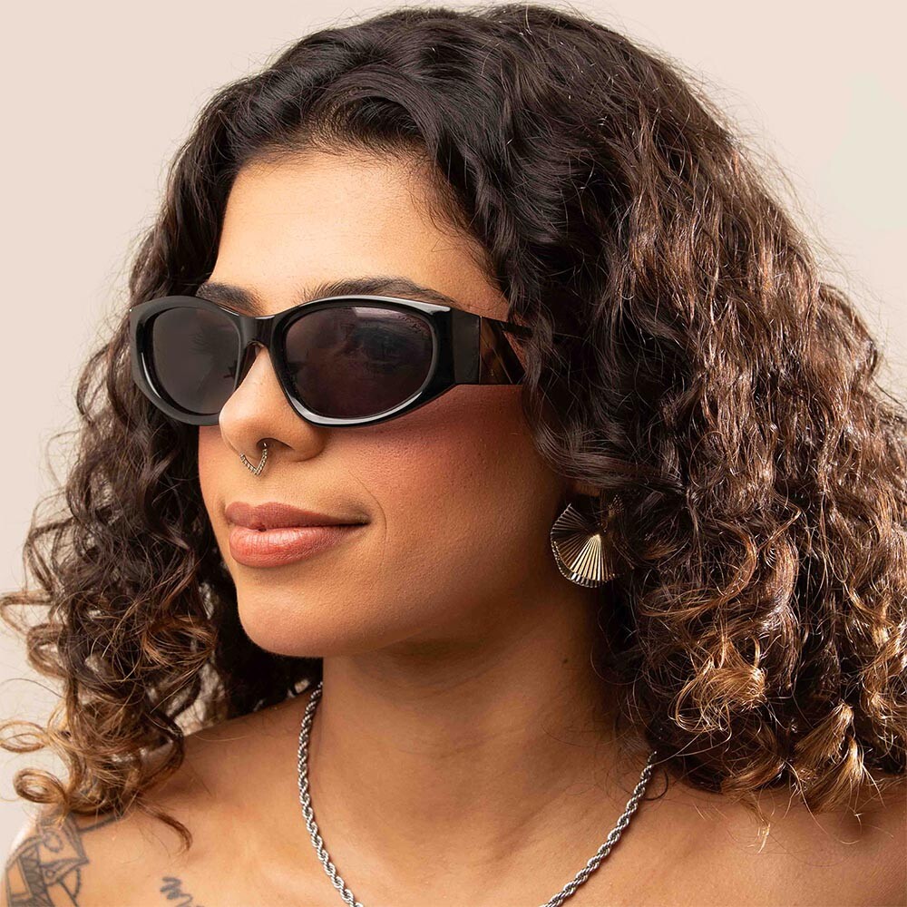 Lentes De Sol Alok Space Rave Cuadrado Ónix/Negro