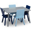 Juego de mesa y 4 sillas para niños azul gris y celeste Juego de mesa y 4 sillas para niños azul gris y celeste