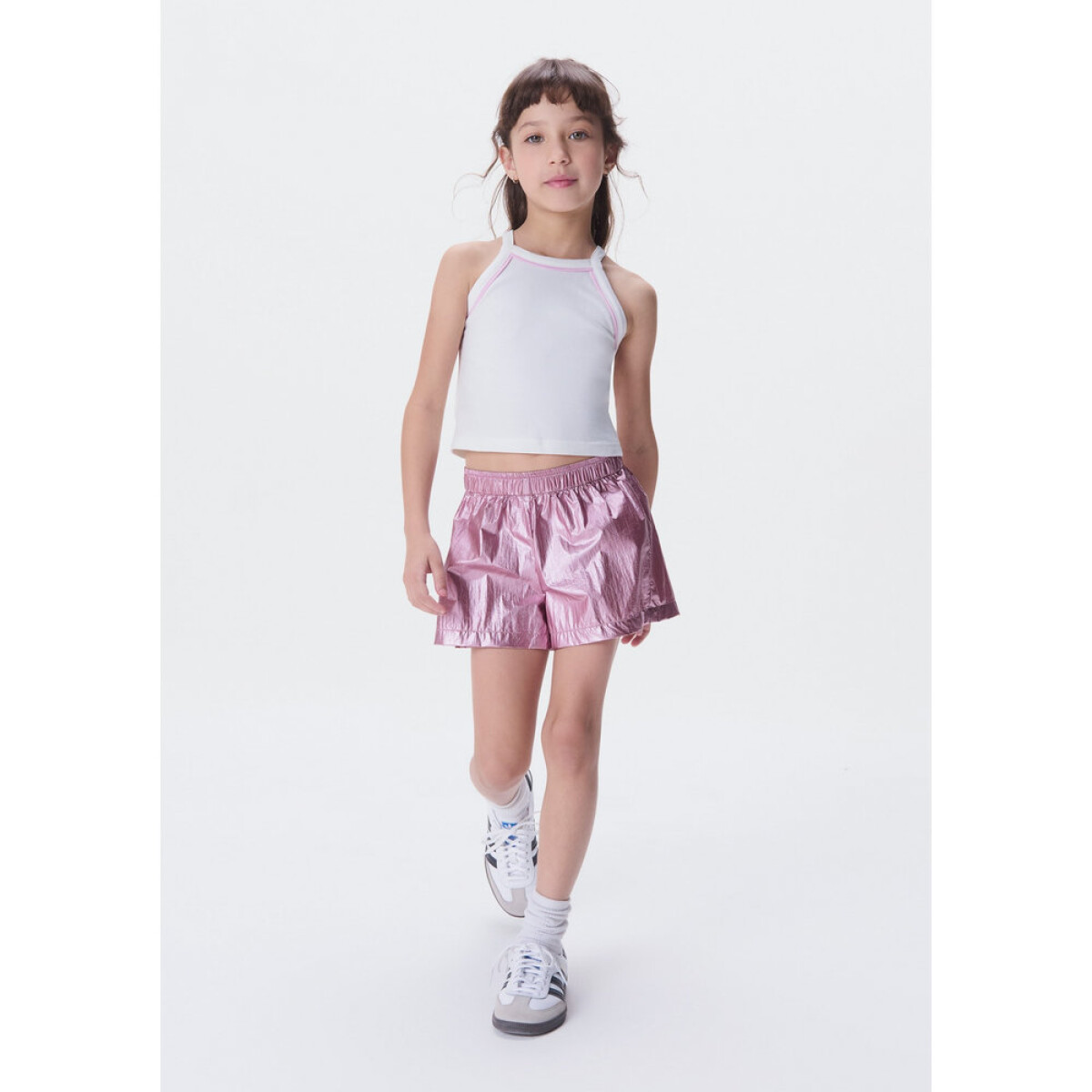 SHORTS FEM - ROSA/GRAFITO 