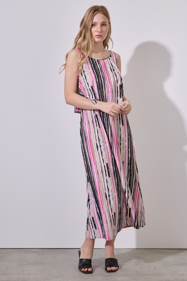 Vestido Maxi Print MULTI/ROSA