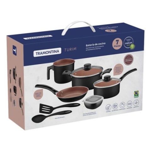 Juego de Ollas Tramontina Turim 7 Piezas Negro 27899/528 Juego de Ollas Tramontina Turim 7 Piezas Negro 27899/528