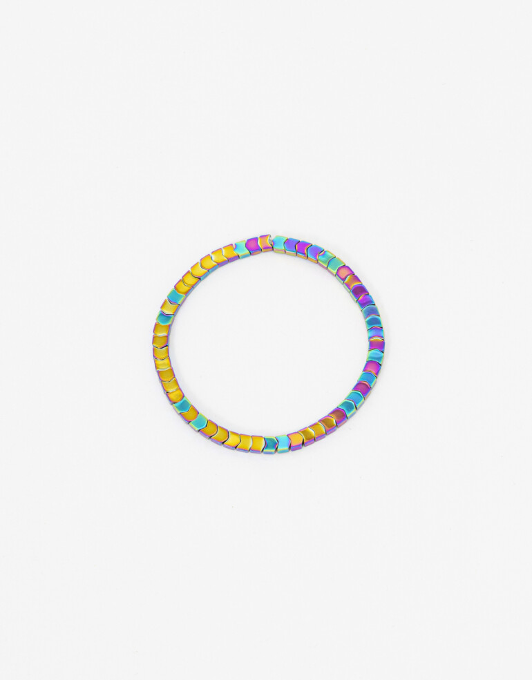 Pulseras Elásticas Metal Pulsera Elástica Metal Ionizado - Combinacion Multicolor