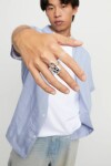 ANILLO EN ALEACIÓN DE METALES BAÑADO EN PLATA DE LEY CON CRISTAL NEGRO Anillo