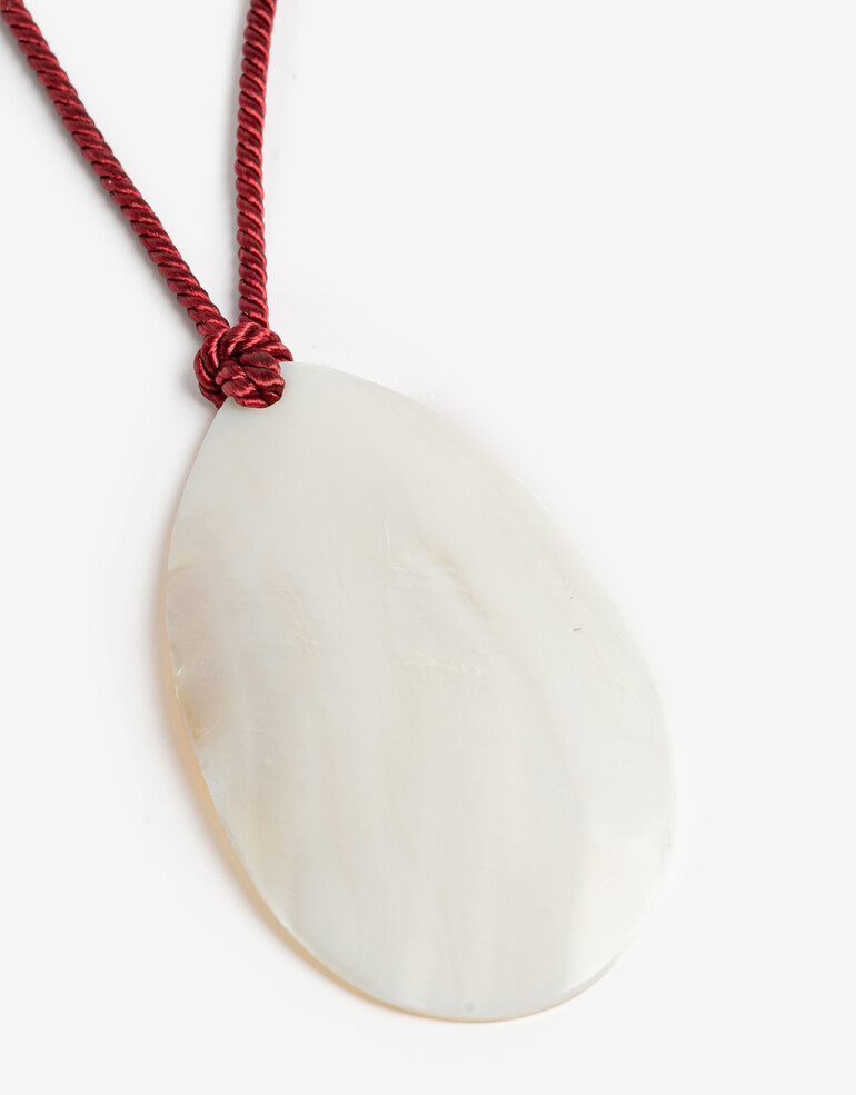 Collares Cortos Cordón Collar Corto Cordón Nácar - Rojo Medio