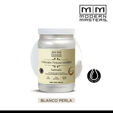 Látex Metálico 0.946L - Satinado Blanco Perla Satinado Blanco Perla