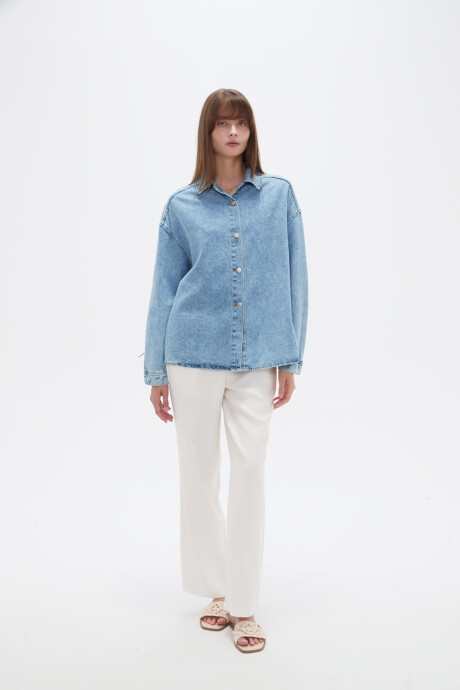 Campera Hira Azul Grisaceo