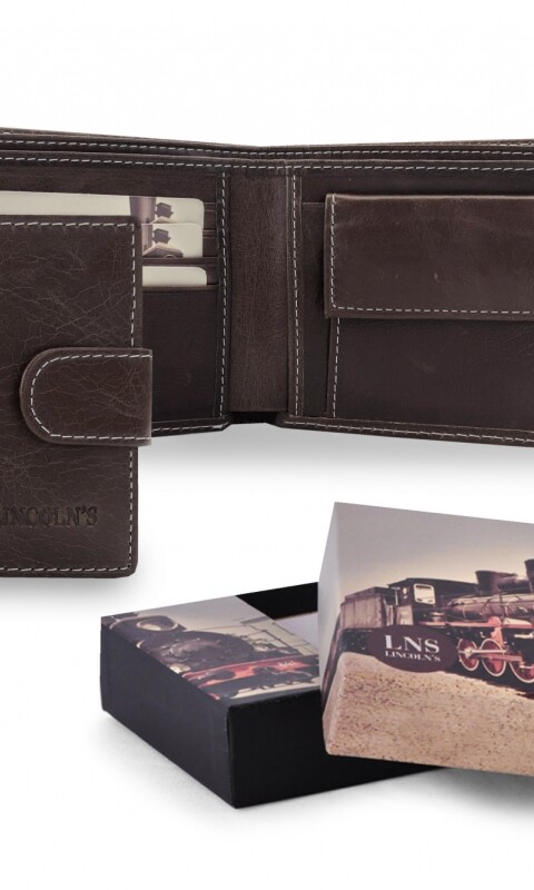 BILLETERA CUERO FEBO CHOCOLATE