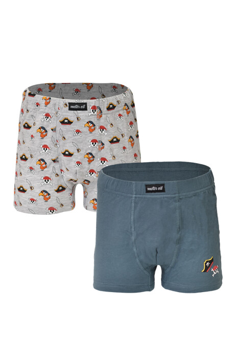 Pack x2 - Boxer estampado de algodón con diseño de piratas