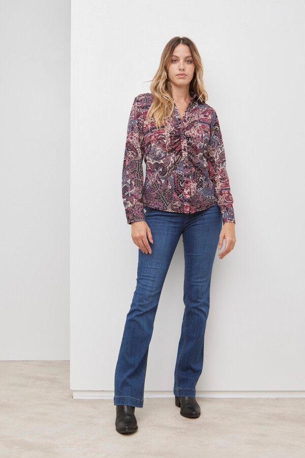 Camisa Frunces MULTI/FUCSIA
