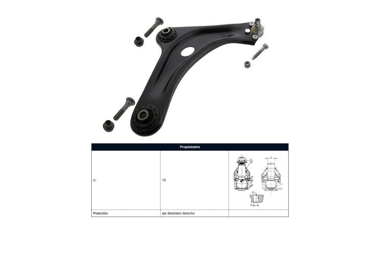 Parilla De Susp Del Citroen C3/C3 Aircross/C3 Picasso 02-28 Der Parilla De Susp Del Citroen C3/C3 Aircross/C3 Picasso 02-28 Der