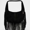 Bolso Amazonia En Cuero Gamuza Negro