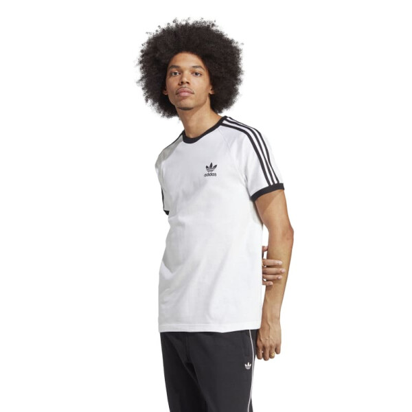 Remera Adidas Original 3-Strippes de Hombre - IA4846 Blanco-negro