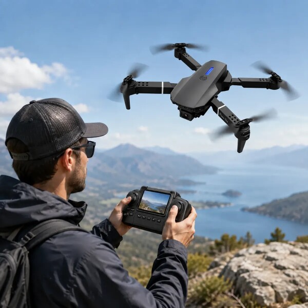 Dron E88 Wifi Plegable Con Doble Cámara E88p DRONE CON CAMARA E88P