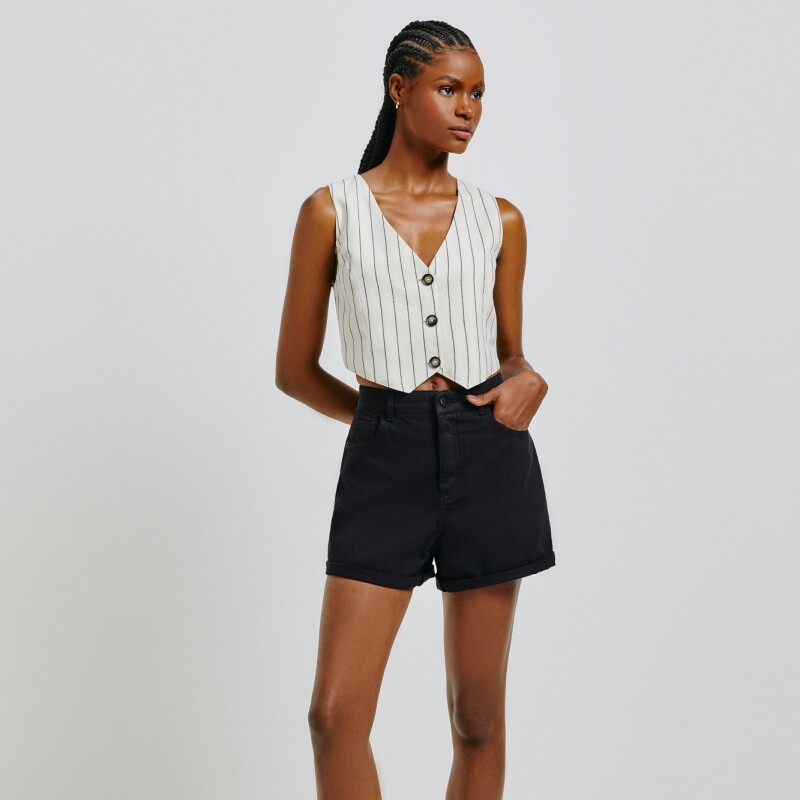 SHORTS FEM PRETO ESCURO