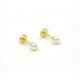 4 a 4,5 mm Abridores en Oro 18 K Con Perlas De Cultivo 4 a 4,5 mm Abridores en Oro 18 K Con Perlas De Cultivo