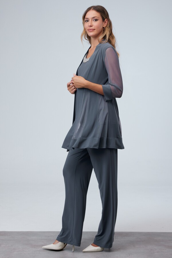 Set Blusa, Pantalón & Chaqueta GRIS OSCURO