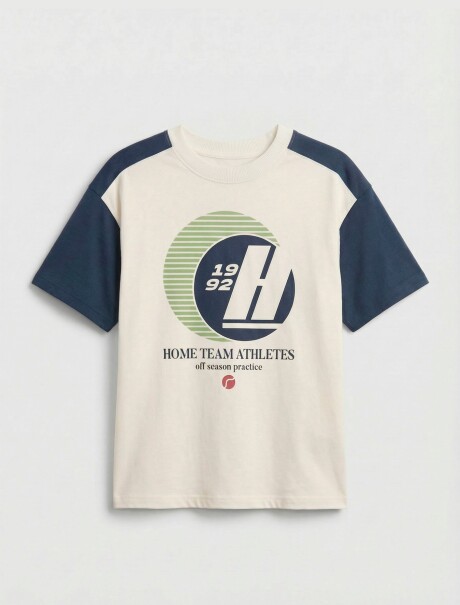 CAMISETA OVERSIZE ESTAMPADA AZUL