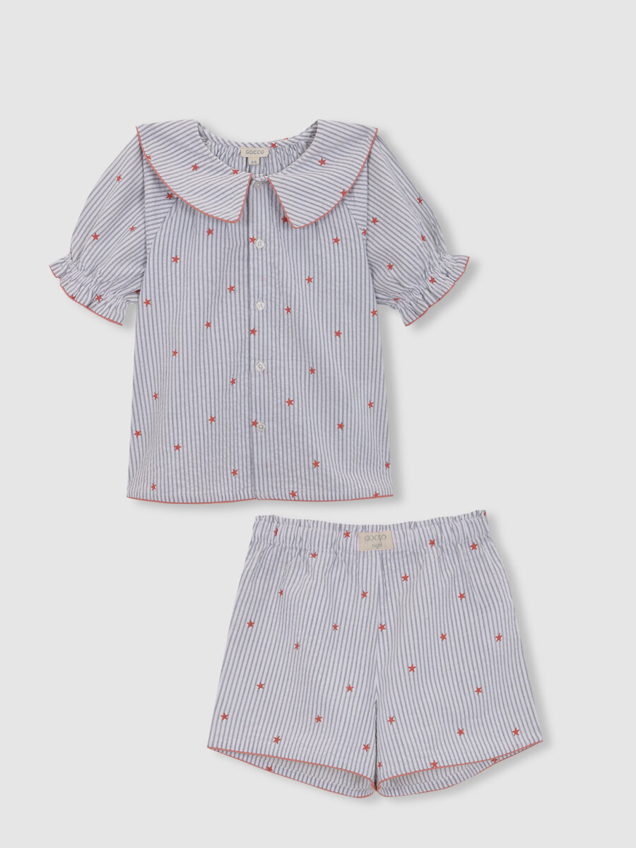 Pijama Rayas Con Estrellas Blanco