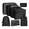 Kit Organizador de Viaje 8 Piezas Negro